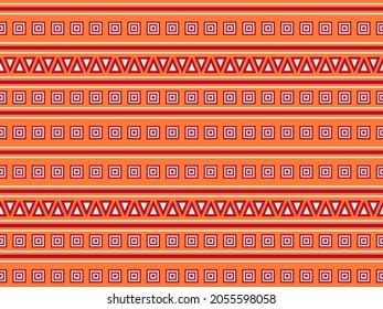 Bright modern template with geometric ethnic ornament. Seamless vector pattern with folk motives of the Aztecs, Mexicans, Mayans, Peruvians. Decorative print for textiles, paper. 