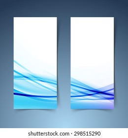 Bright modern vertical banner set layout in blue color. Vector illustration