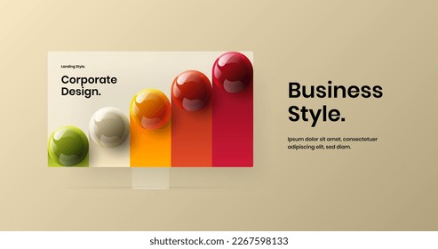 Bright monitor mockup site concept. Abstract web banner design vector layout.