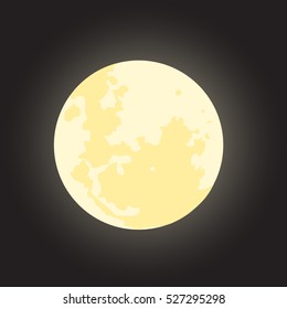 The bright moon in the night sky