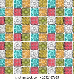 bright Moroccan abstract pattern. Colorful islamic tile. Zellige background. colorful vector illustration.