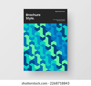 Bright mosaic hexagons corporate identity illustration. Simple flyer design vector template.