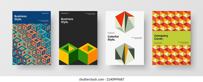 Paquete de disposición de la lista de control de mosaicos brillante. Colección de concepto de diseño vectorial de portada de catálogo fresco.