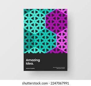 Helles Mosaik-Hexagons-Plakatkonzept. Premium-Buchcover A4 Vektordesign-Illustration.