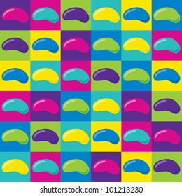 Bright Mosaic Of Jelly Beans In Vector Format.