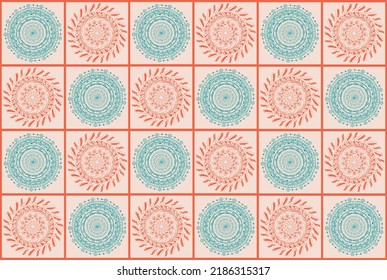 bright mosaic mandala in boho style
