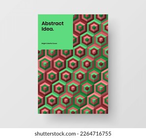 Bright mosaic pattern placard illustration. Multicolored company cover design vector concept.