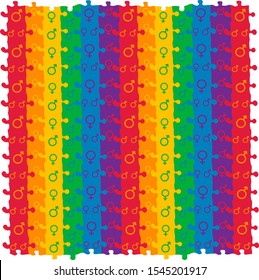 bright mosaic pattern supporting LGBT