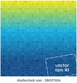 bright mosaic tiles background with frame for your text