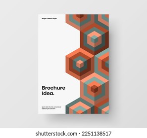Bright mosaic tiles postcard template. Original catalog cover vector design illustration.
