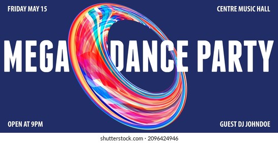 Bright motley multicolored ring-shaped design element for catchy headline. Vector graphics