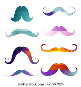 Bright Moustache / mustache icon isolated set