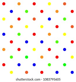 Diseño retro-patrón de punto brillante multicolor, baldosas geométricas sin fisuras.