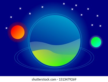  bright multi colors big star and small abstract blue background 