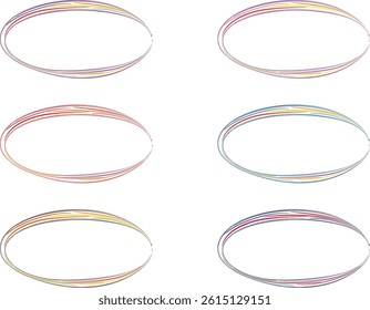 bright multicolor abstract shapes ovals set