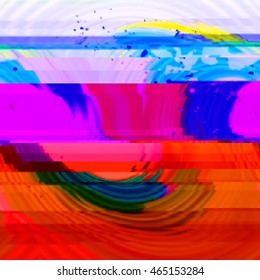 Bright multicolor background  in style glitch-art. Vector illustration.