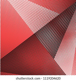 Bright multicolor geometric abstract halftone pattern. Dynamic lines and curves. Vector illustration with dots. Modern polka dots background