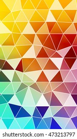 Bright multicolor geometric background of colored triangles. Origami. Vector illustration. Polygonal patterns for your presentations, business printing.
