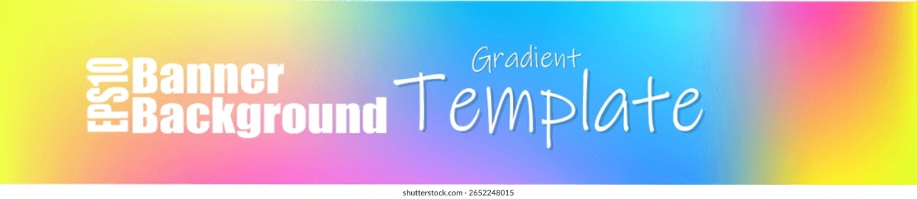 Fundo de banner de gradiente multicolorido brilhante com transições suaves e tons vívidos — perfeito para designs de vetor modernos, atraentes e versáteis.