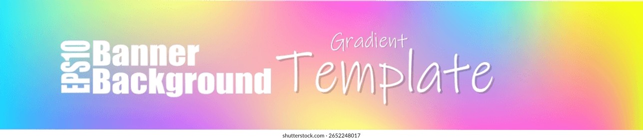Fundo de banner de gradiente multicolorido brilhante com transições suaves e tons vívidos — perfeito para designs de vetor modernos, atraentes e versáteis.