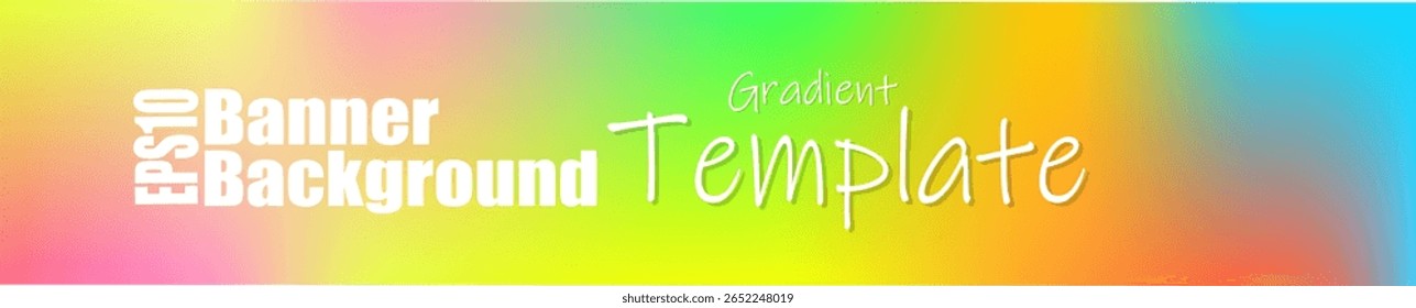Fundo de banner de gradiente multicolorido brilhante com transições suaves e tons vívidos — perfeito para designs de vetor modernos, atraentes e versáteis.