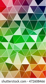 Bright multicolor gradient geometric background of big triangles. Origami. Vector illustration. Polygonal patterns for your presentations, business printing.