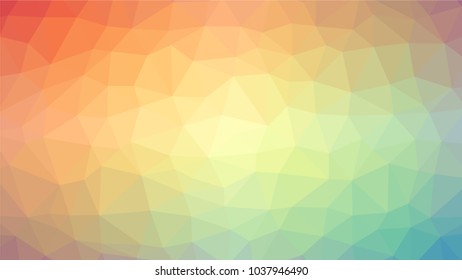 Bright multicolor low polygonal crystal background. Triangular polygon  pattern. Low poly vector illustration. Low polygonal backdrop