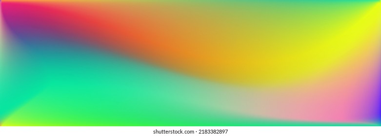 Bright Multicolor Neon Dynamic Light Gradient Mesh. Sunset Water Liquid Vibrant Pastel Smooth Surface. Vivid Fluid Sunrise Color Curve Background. Sky Blurred Colorful Wavy Glow Gradient Background.