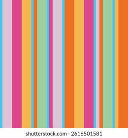 Bright Multicolor Vertical Stripe Seamless Pattern, Candy Colors for Fabric, Wallpaper, and Crafts