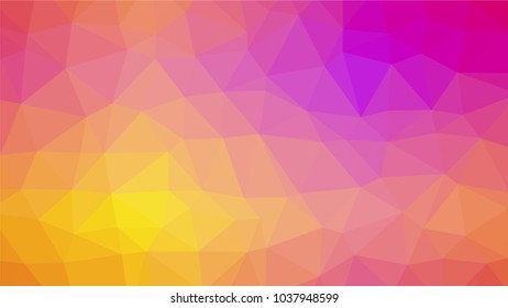 Bright multicolor vibrant low polygonal crystal background. Triangular polygon  pattern. Low poly vector illustration. Low polygonal backdrop
