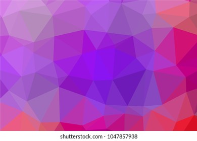 Bright multicolor vibrant low polygonal crystal background. Triangular polygon  pattern. Low poly vector illustration. Low polygonal backdrop