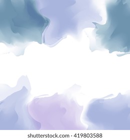 Bright multicolor watercolor background. Marble effect cover, smoke, steam. Colourful template. Watercolor splatters.Vector