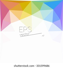 bright multicolor white blue yellow green red orange geometric rumpled triangular low poly style gradient illustration graphic background. Vector polygonal design for your business.
