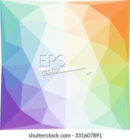 bright multicolor white blue yellow green red orange geometric rumpled triangular low poly style gradient illustration graphic background. Vector polygonal design for your business.