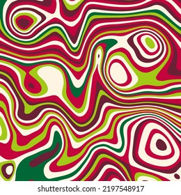 Bright multicolored abstract stain texture design. Modern art of optical illusions. Background with flowing striped spots for poster, flyer, fabric print and presentation.