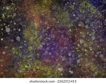 Bright multicolored artistic background. Smears of paint, byzgi, blots, spots. Vector illustration. Design of a template, banner, screensaver.