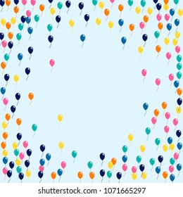 Bright multicolored balloons on a light background.Yellow, pink, blue, orange ball.