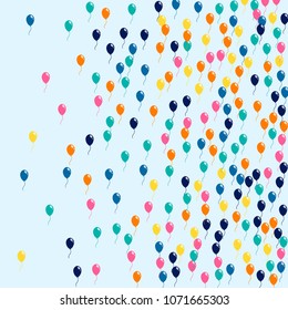 Bright multicolored balloons on a light background.Yellow, pink, blue, orange ball.