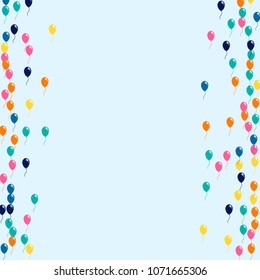 Bright multicolored balloons on a light background.Yellow, pink, blue, orange ball.