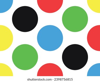 Bright multi-colored circles on a white background.