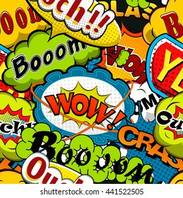 Bright and multicolored Comics Speech Bubbles Seamless Pattern