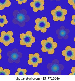 Bright multicolored floral seamless pattern. Repeat abstract botanical pattern. Vector illustration.