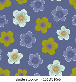 Bright multicolored floral seamless pattern. Repeat abstract botanical pattern. Vector illustration.