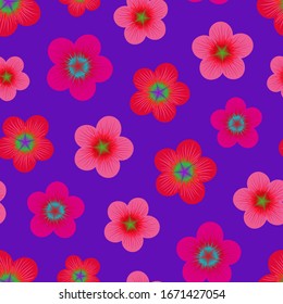 Bright multicolored floral seamless pattern. Repeat abstract botanical pattern. Vector illustration.
