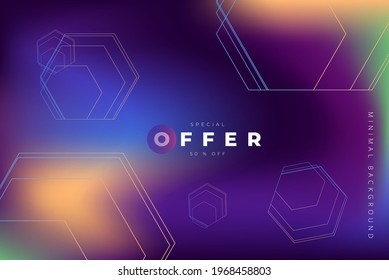 Bright multicolored Futuristic vector Template with hexagons and blur Background 