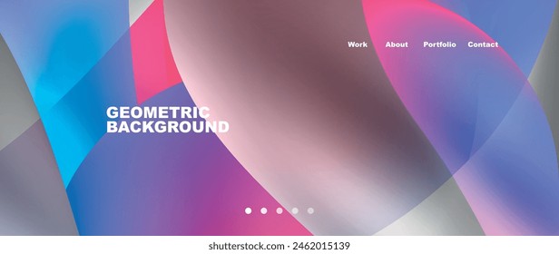 Bright multicolored geometric abstract shapes. Minimal trendy simplicity concept. Modern overlapping forms