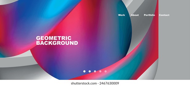 Bright multicolored geometric abstract shapes. Minimal trendy simplicity concept. Modern overlapping forms