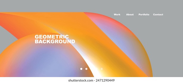 Bright multicolored geometric abstract shapes. Minimal trendy simplicity concept. Modern overlapping forms