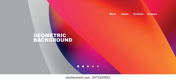 Bright multicolored geometric abstract shapes. Minimal trendy simplicity concept. Modern overlapping forms