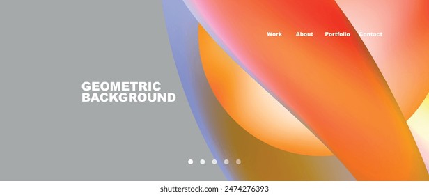 Bright multicolored geometric abstract shapes. Minimal trendy simplicity concept. Modern overlapping forms
